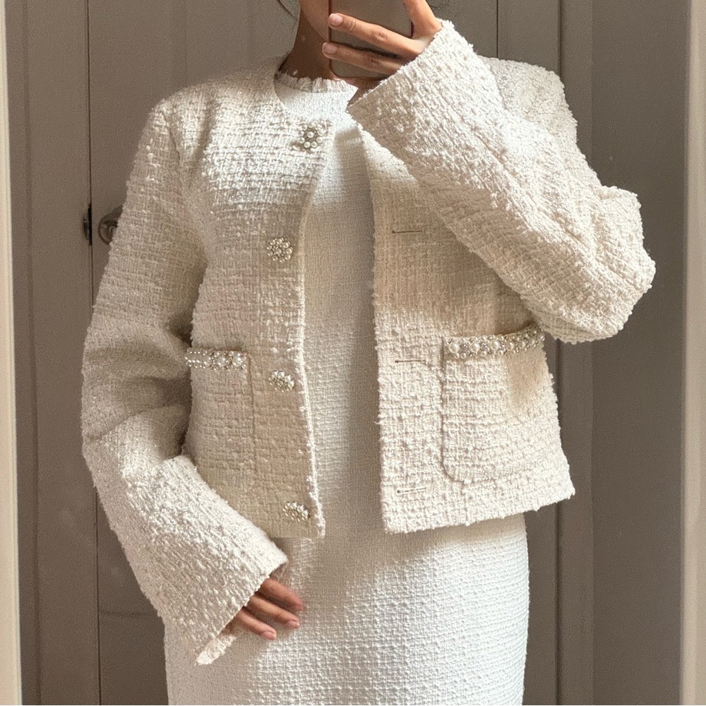 Very high quality tweed cream jacket